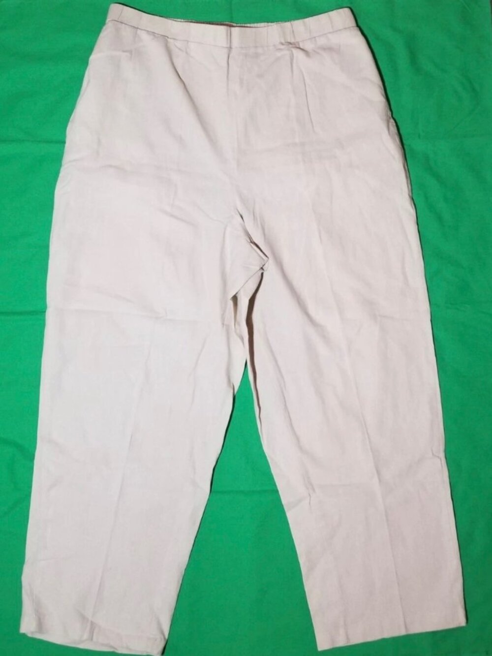 Woman Within Tan Linen Pants Size 22W Petite Coastal Beach Vacation Cruise City